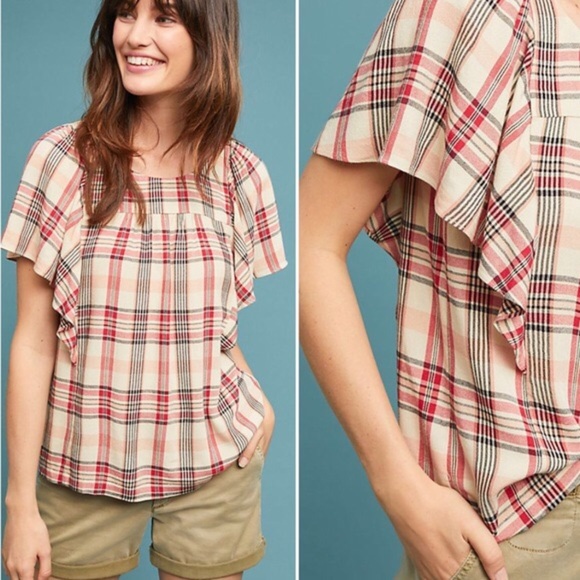 {Anthro} Maeve Priscilla Plaid Blouse - Picture 2 of 3